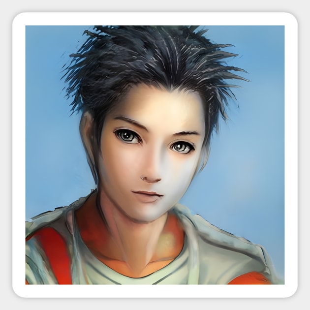 Black Hair Anime Boy Sticker by animegirlnft